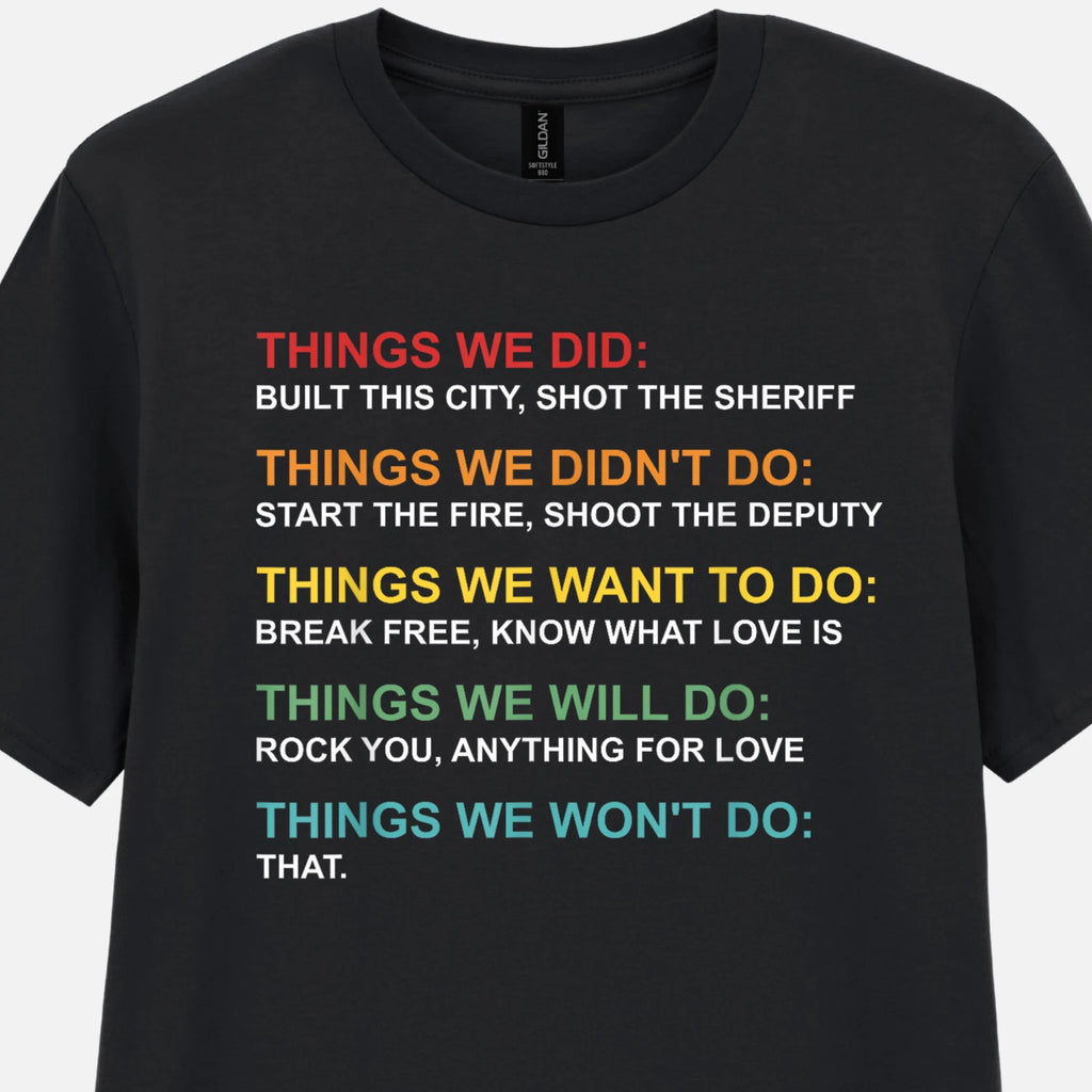 Funny T-Shirt Lyrics Graphic Fun Men's Music Tee Unisex S-2XL High Quality Print