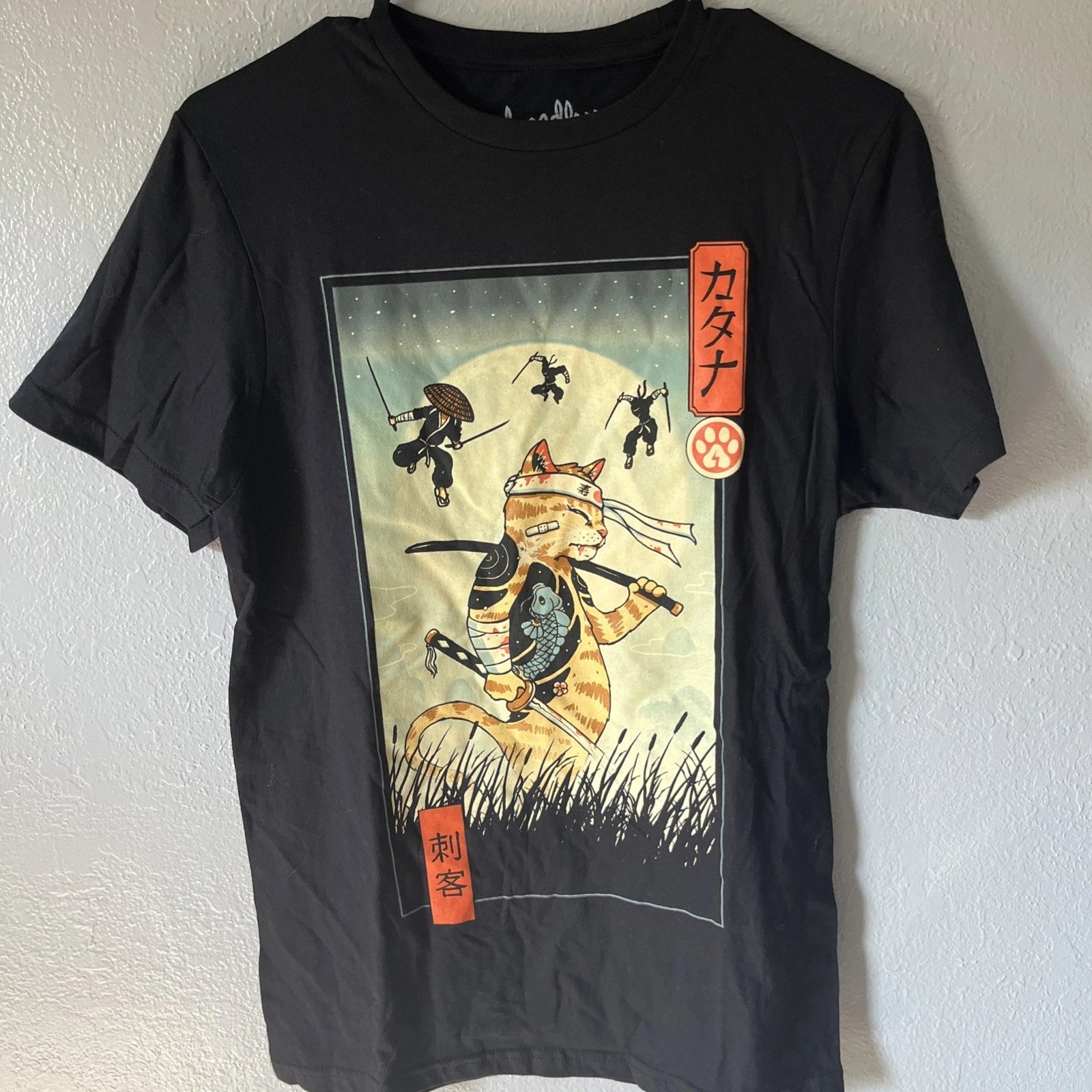 Threadless Ninja Cat Assassin Japanese Anime Style| by Vincent Trinidad T-Shirt