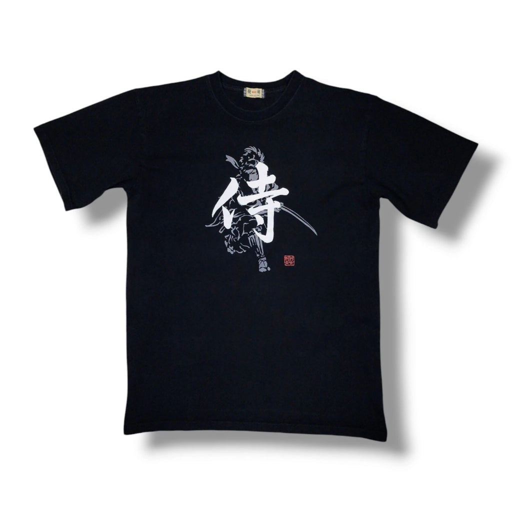 Kyoto Julin Co. Ltd Crew Neck Ninja Graphic Print Black T-shirt Men's Size L