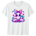 Cute Ghosts Bows Halloween Mens T-Shirt Womens Tee Kawaii Graphic Unisex Top