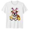 Cute Bulldog With Bunny Ears Womens T-Shirt Bulldog Dog Easter Gift For Her