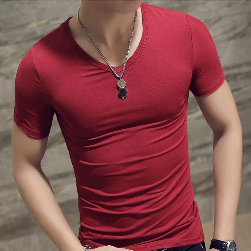 Men's Summer Short Sleeve Fitness T-shirts  Running Sport Gym Muscle Casual Tops