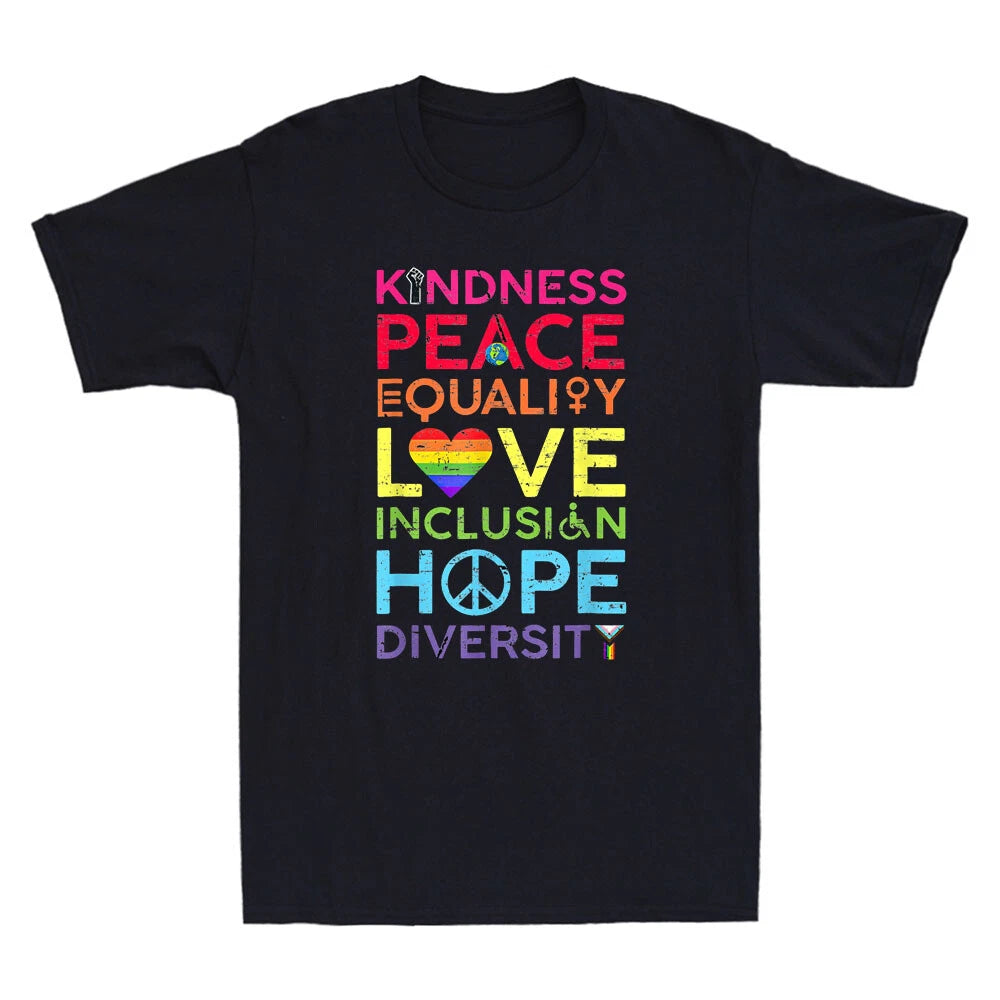 Kindness Peace Equality Love Inclusion Hope Diversity Funny Quotes Retro T-Shirt