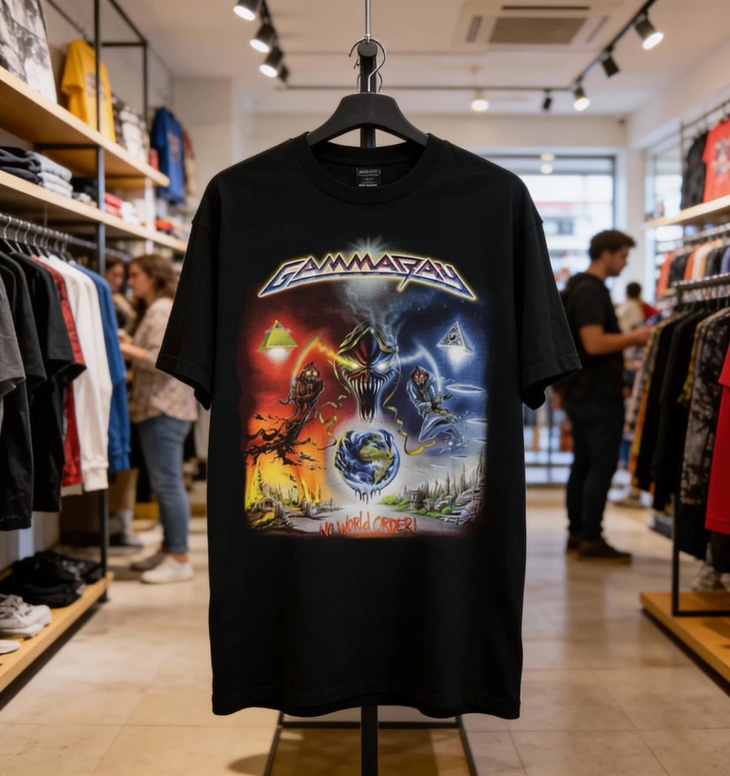 vintage 2001 Gamma Ray t-shirt Power Metal, Black Tee 2 sides NWT