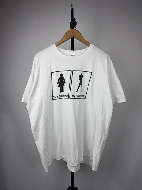 00s Funny Humor Your Girlfriend My Girlfriend Meme Graphic Tee Men’s 2XL Size
