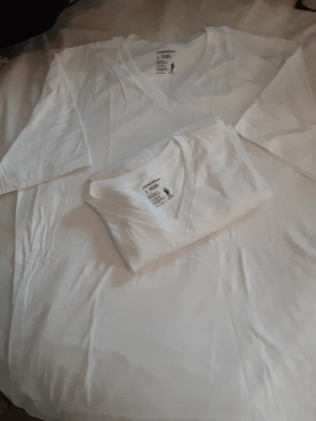 Jockey Stay New V-Neck T-Shirt Mens Large White Short Sleeve Undershirt 2