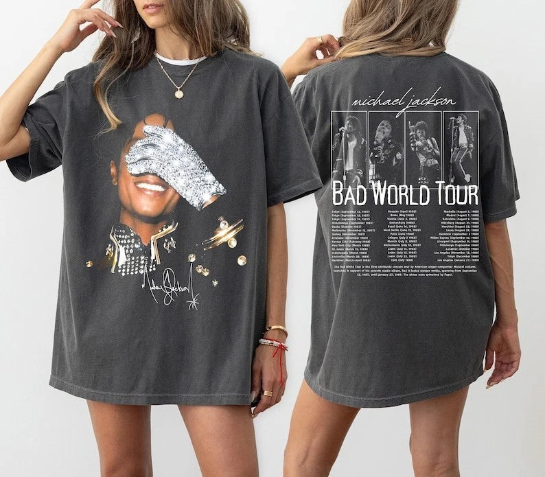 Youth Michael Jackson Tee, Michael Jackson Bad World Tour 1987 T-Shirt.
