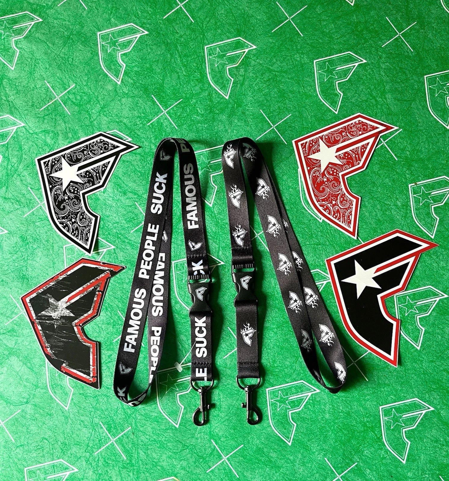 Famous Stars And Straps Sticker And Lanyard Set Travis Barker Blink 182 RARE Y2K