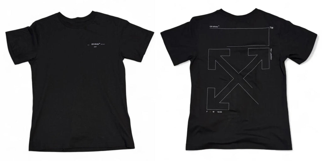 Off-White Unfinished Diag Tee Reprint Black Cotton Streetwear T-Shirt S-5XL