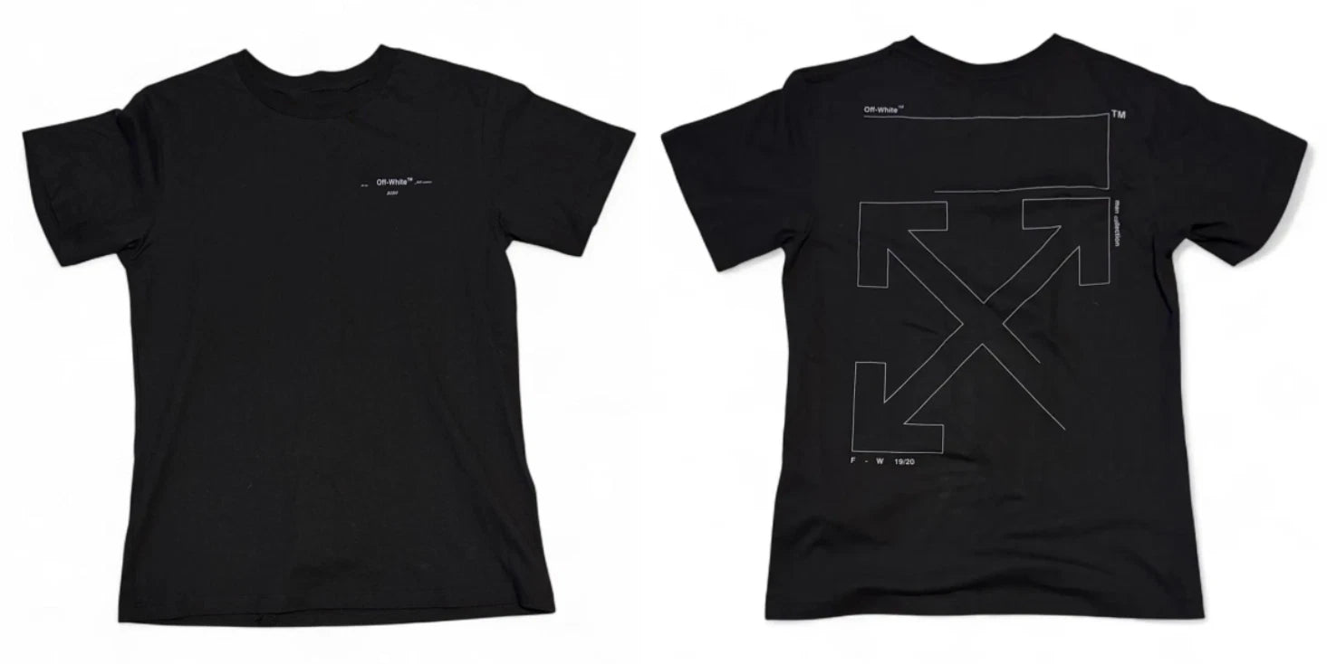 Off-White Unfinished Diag Tee Reprint Black Cotton Streetwear T-Shirt S-5XL