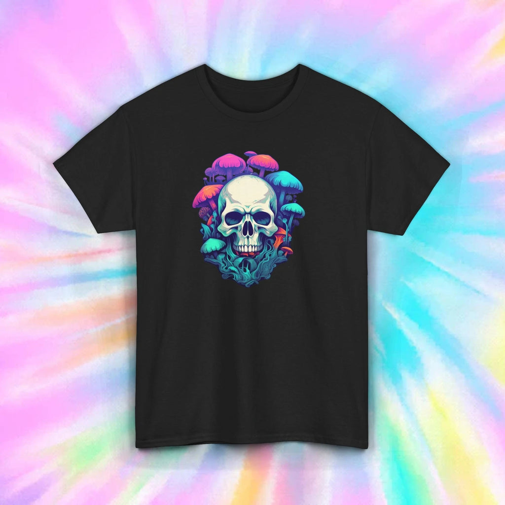 Skull Mushrooms Psychedelic Art Trippy Gothic Aesthetic Graphic Tee S-5XL