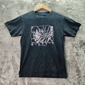 KEY STREET Anime Girl Graphic T-Shirt Size S Black Shattered Glass Design