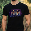 Mens Owl as Astronaut Print Cotton T-Shirt Size XS to 5XL
