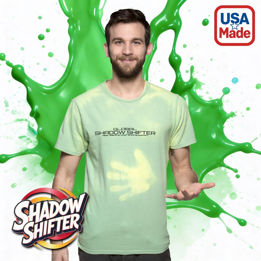 Shadow Shifter Color Changing Adult GREEN TO YELLOW T-Shirts like 90s Hypercolor