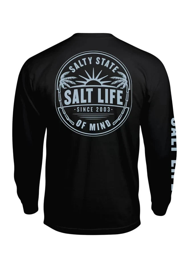 Salt Life Sunrise Palms Long Sleeve T-Shirt Men’s Size XL X-Large Black NEW NWT