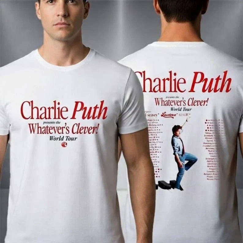 Charlie Puth World Tour Shirt 2026, Charlie Puth Concert Tee, Whatever’s Clever