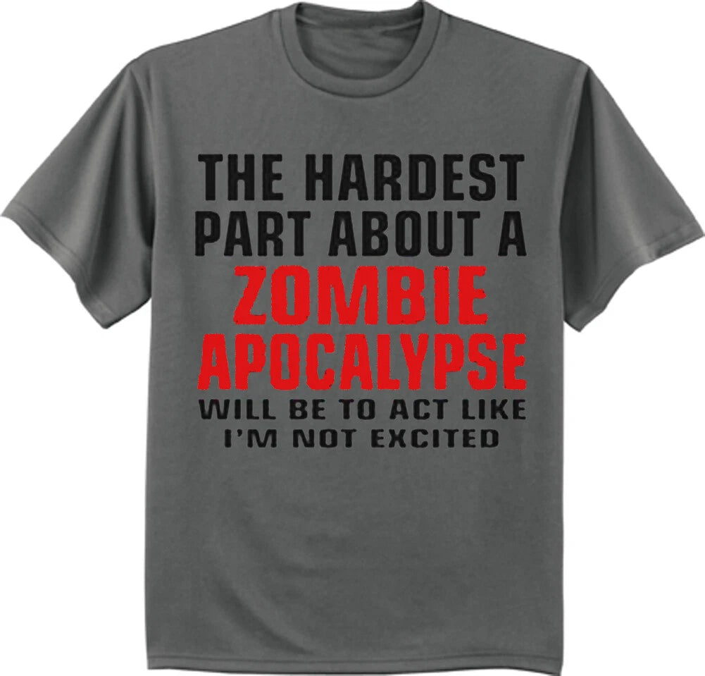 Funny Zombie Apocalypse T-shirt Mens Gifts Graphic Tees Clothing Gamer Gear