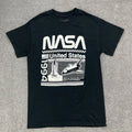Mens NASA T-Shirt Small Black LOGO Space Technology Short Sleeve Creative Empire