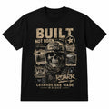 Built Not Born T-Shirt Military Skull Tactical Mens Graphic Tee Black Cotton UK