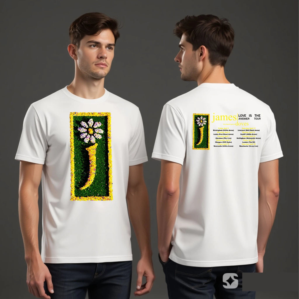 James Doves T-shirt The Music Love Is The Answer Tour Daisy Flower Top Gift Tee