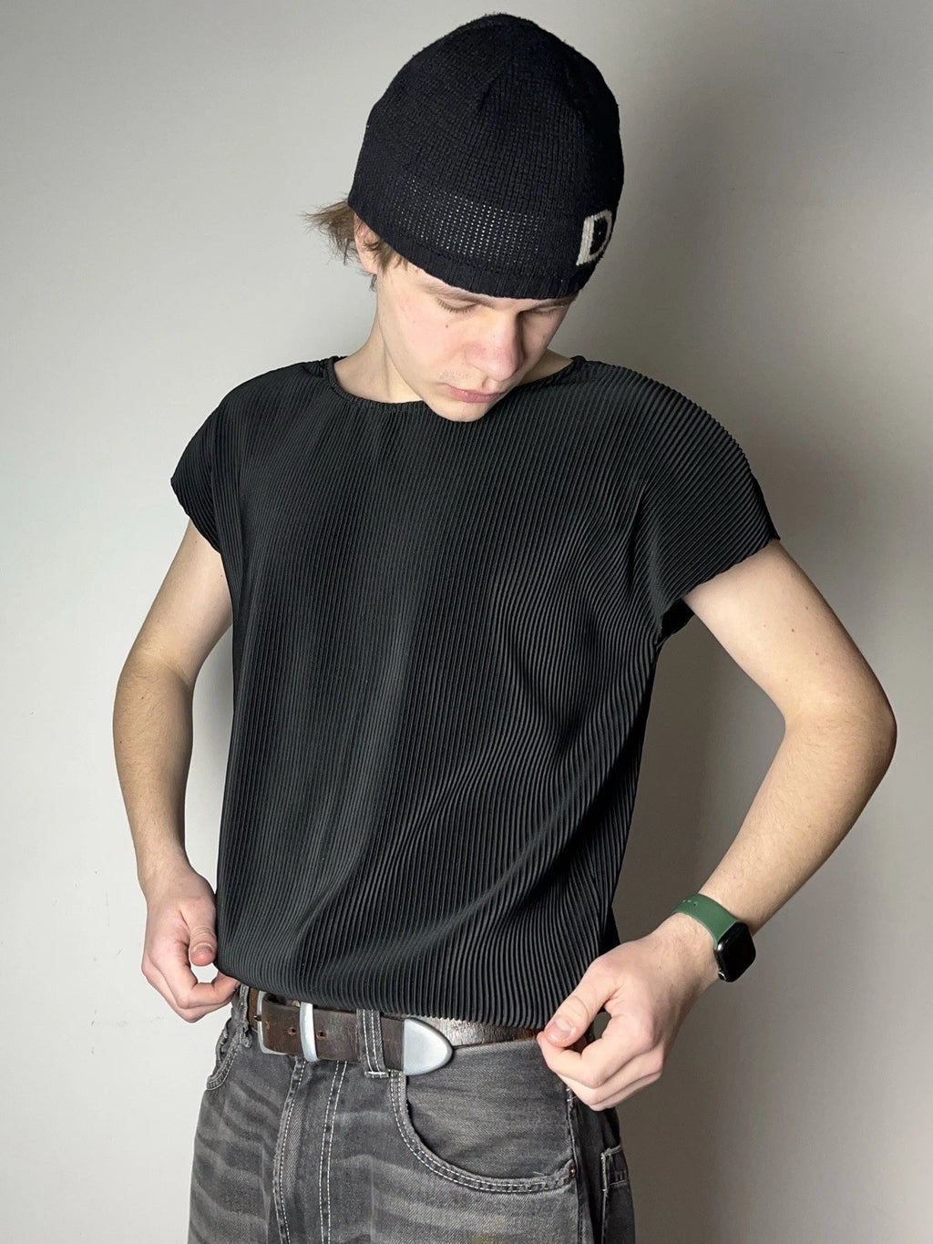 🔥90's Issey Miyake Pleats Please Style Vintage Japan Sleeveless Tank T Shirt