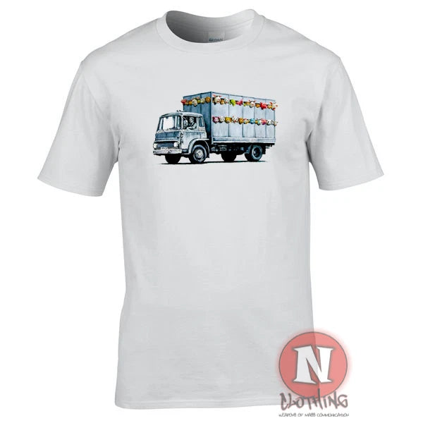 Naughtees Clothing Banksy Cuddly meat truck funny urban art graffiti t-shirt