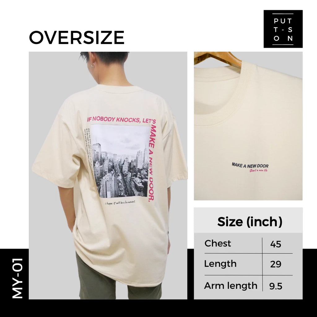 oversized t shirt fashionable for men male with text and art design 100% cotton