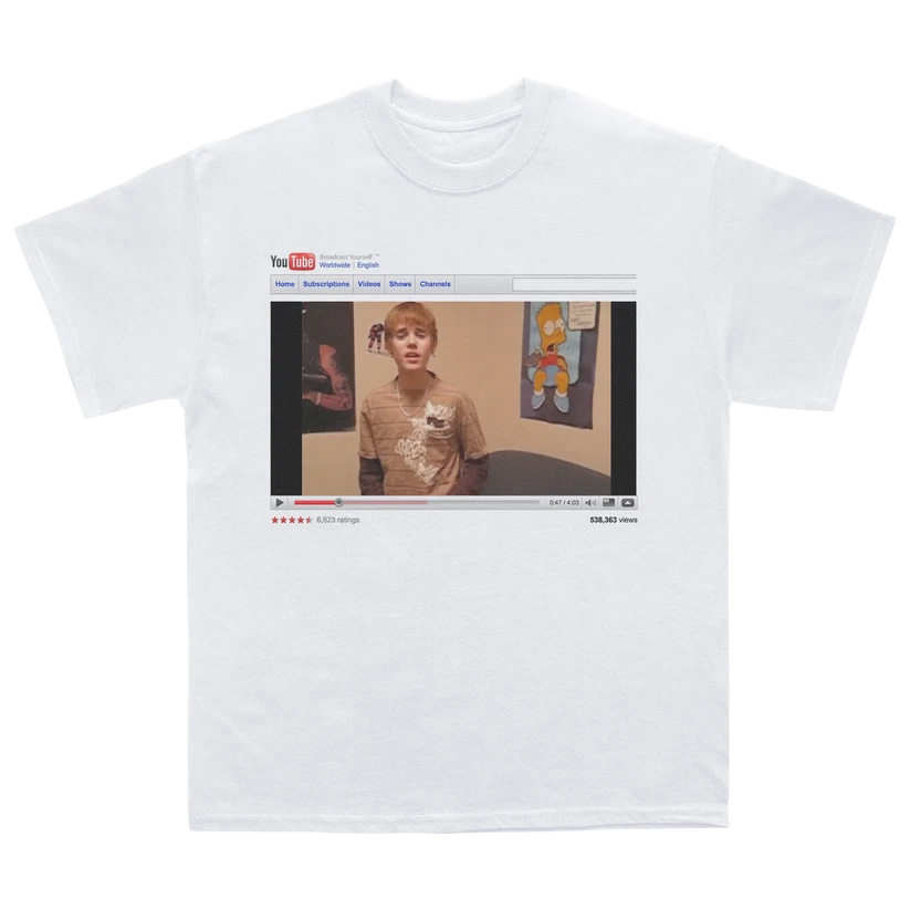 New! Justin Bieber "Young Bieber" Date Back T-shirt All Size