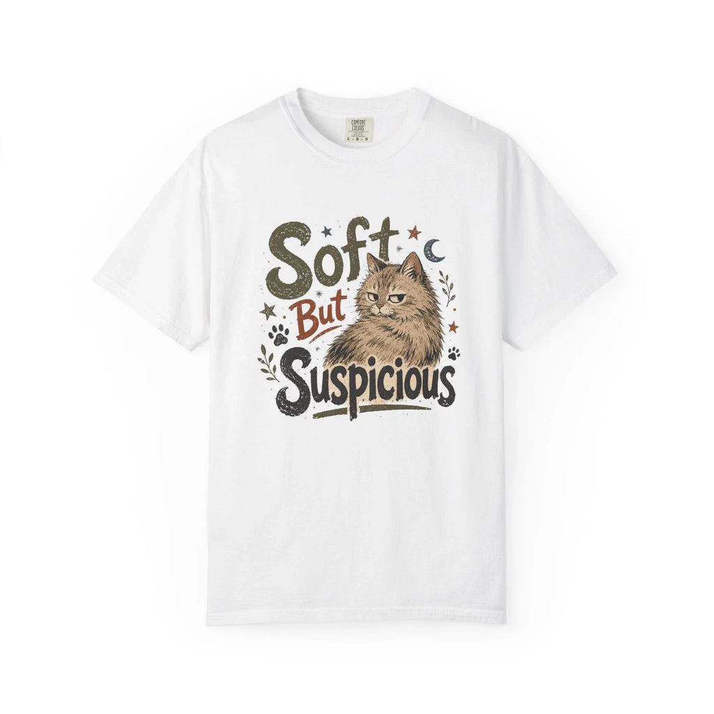 Soft But Suspicious Cat T-Shirt | Cute Retro Cat Graphic