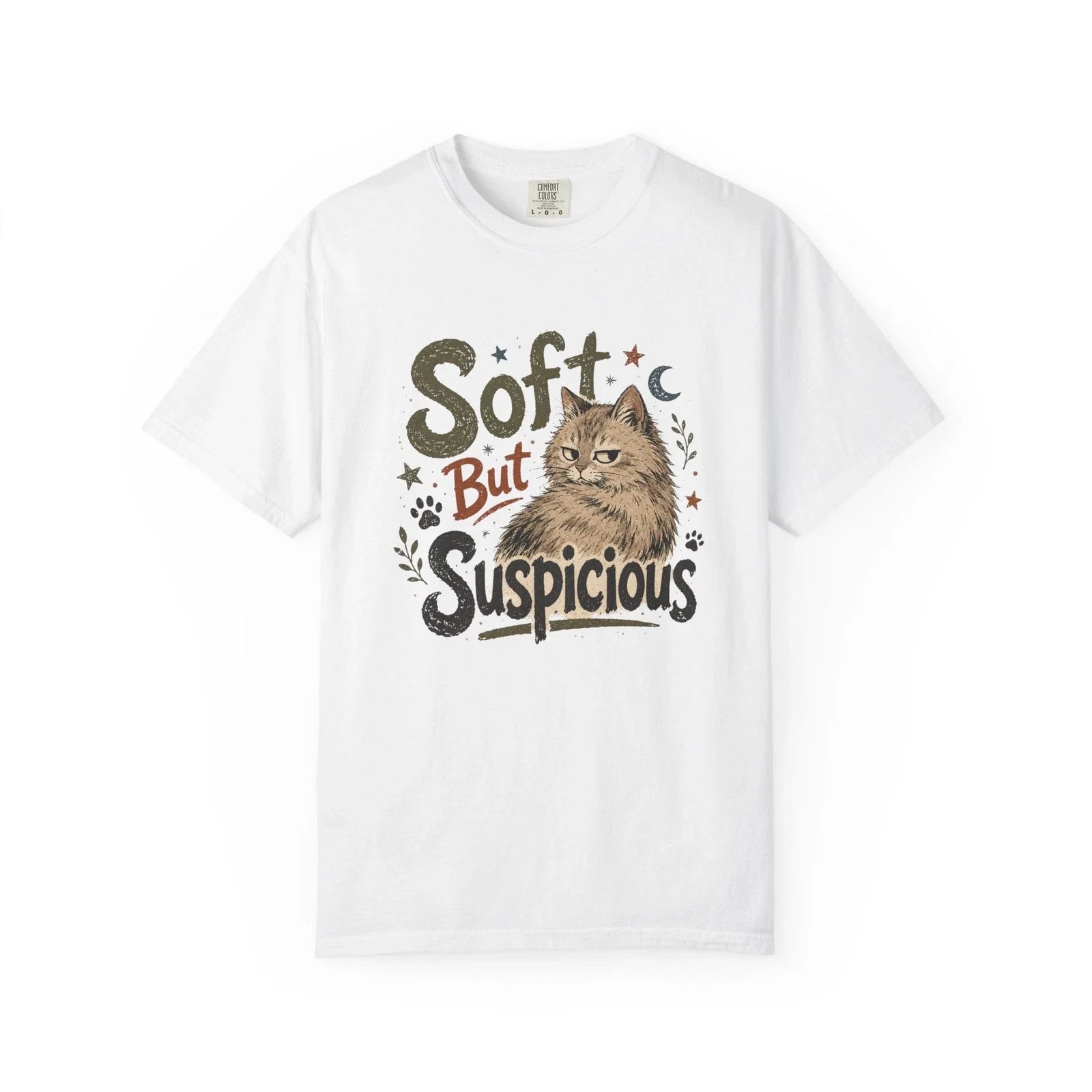Soft But Suspicious Cat T-Shirt | Cute Retro Cat Graphic