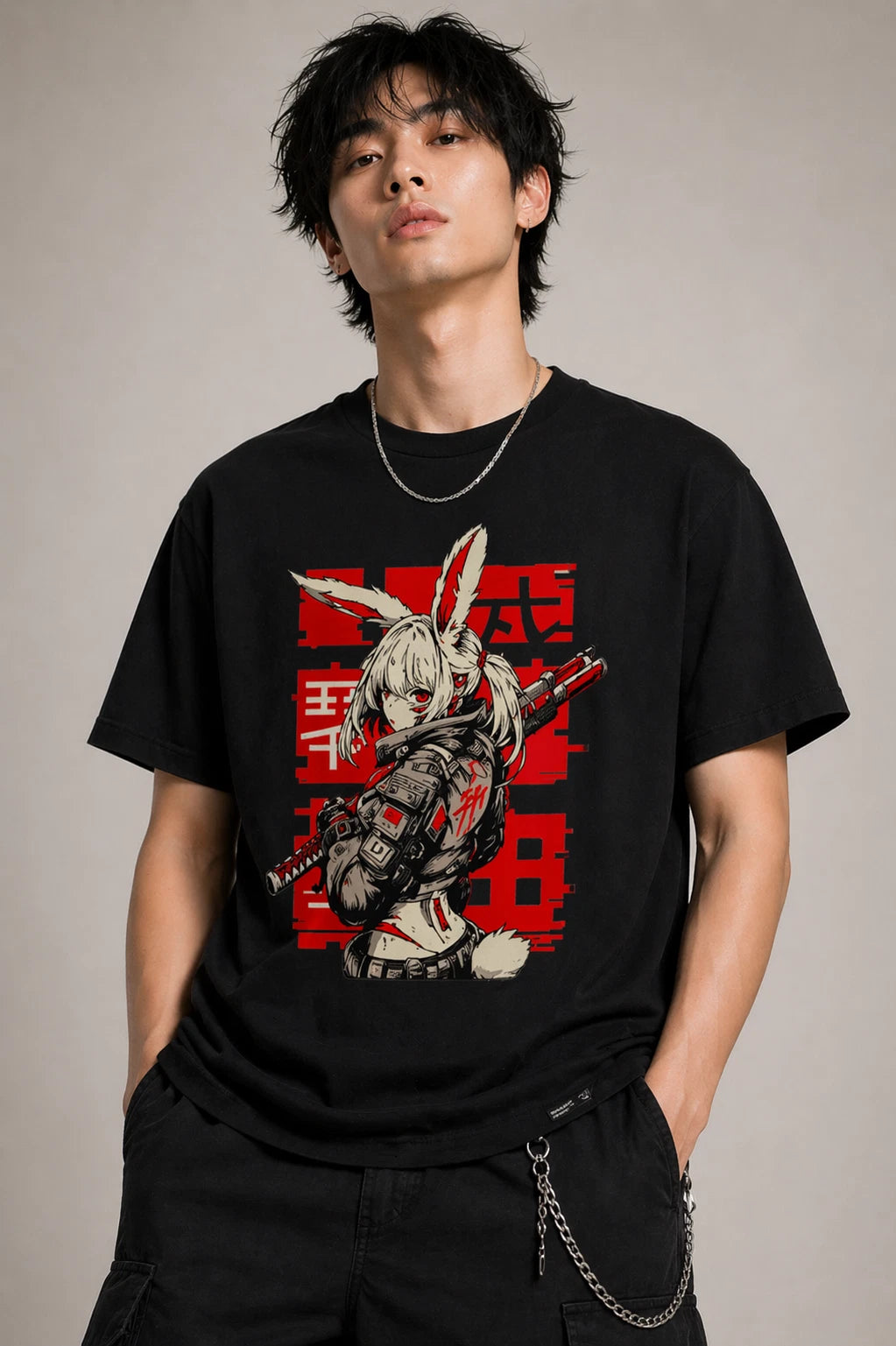 Cyberpunk Anime Streetwear T-Shirt Graphic Tee Unisex Y2K Cotton Urban Fashion