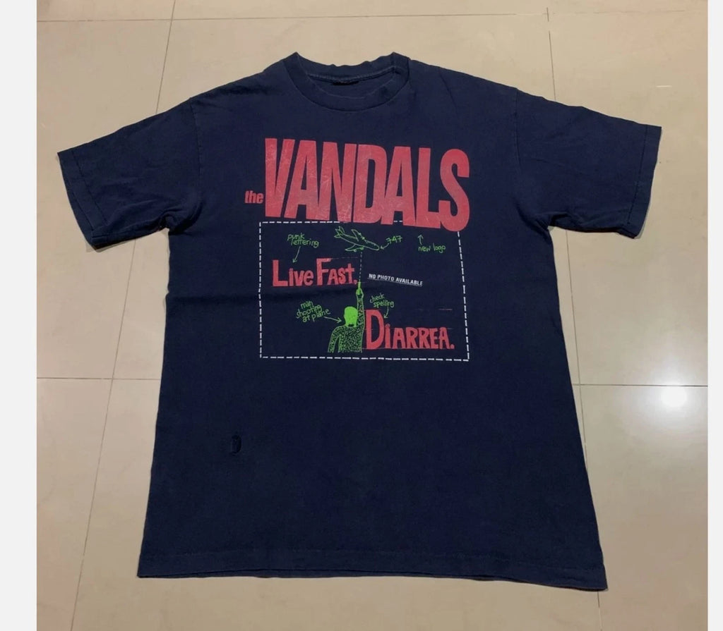 The Vandals Band Rock Live Fast Diarrea 1 Sided T Shirt Full Size S-5XL