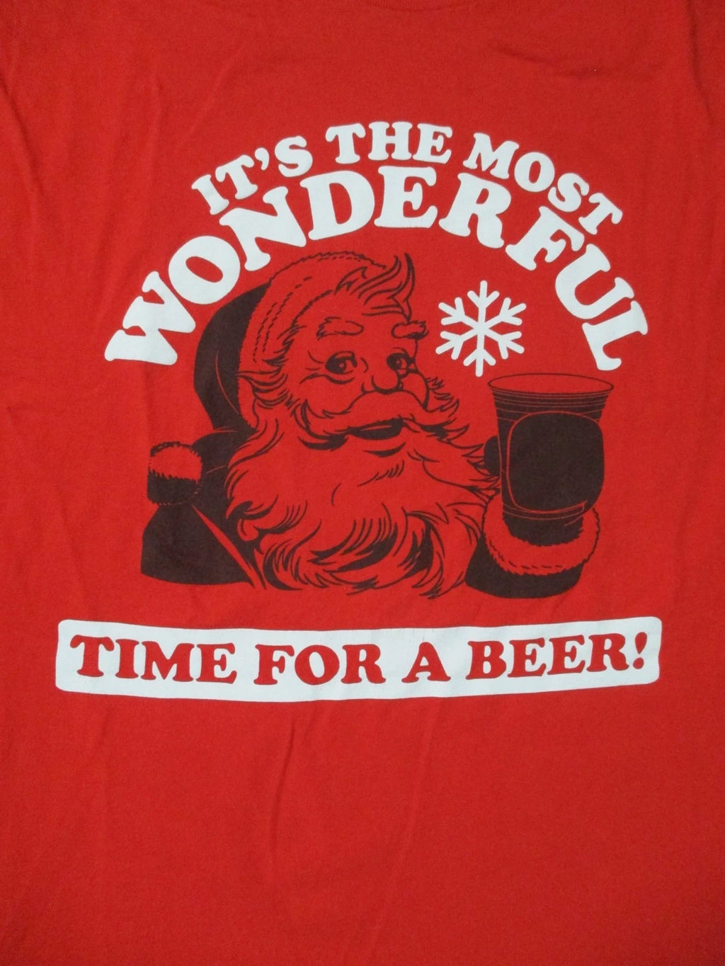 XXL red SANTA CLAUS CHRISTMAS BEER graphic COTTON t-shirt by HYBRID - Wonderful