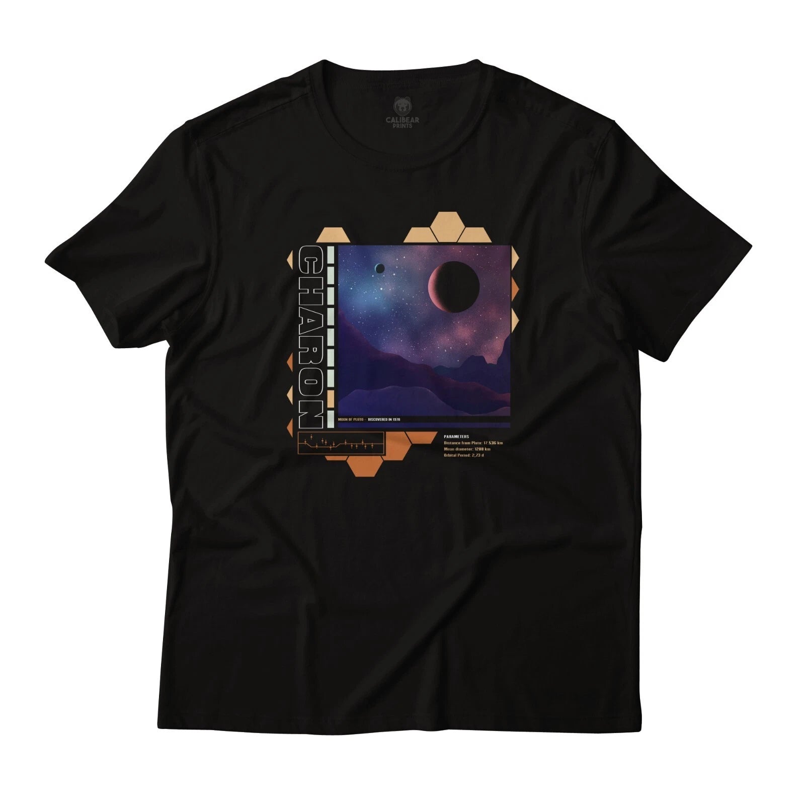 Charon Pluto Natural Satellite Art Aesthetic Graphic T-Shirt Lightweight Cotton