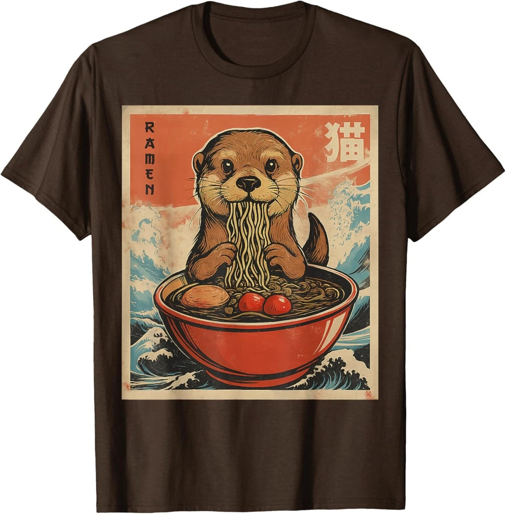 Anime Otter Ramen Japanese Funny Kawaii Gift Men Women T-Shirt