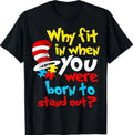 Why Fit in Doctor Teacher Cat in Hat Cool Autism Awareness T-Shirt