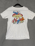 The Smurfs Shirt Mens Small White Mushroom Graphic Peyo Cartoon T Shirt Comic