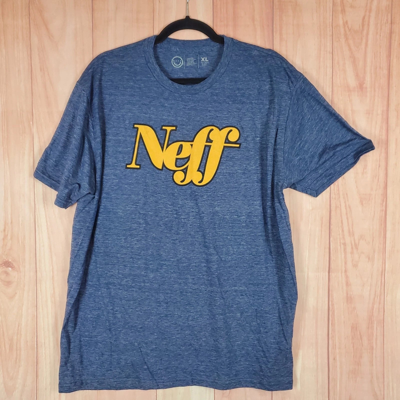 Neff T Shirt Mens XL Heather Blue Cotton Spotify Logo Classic Everyday Wear