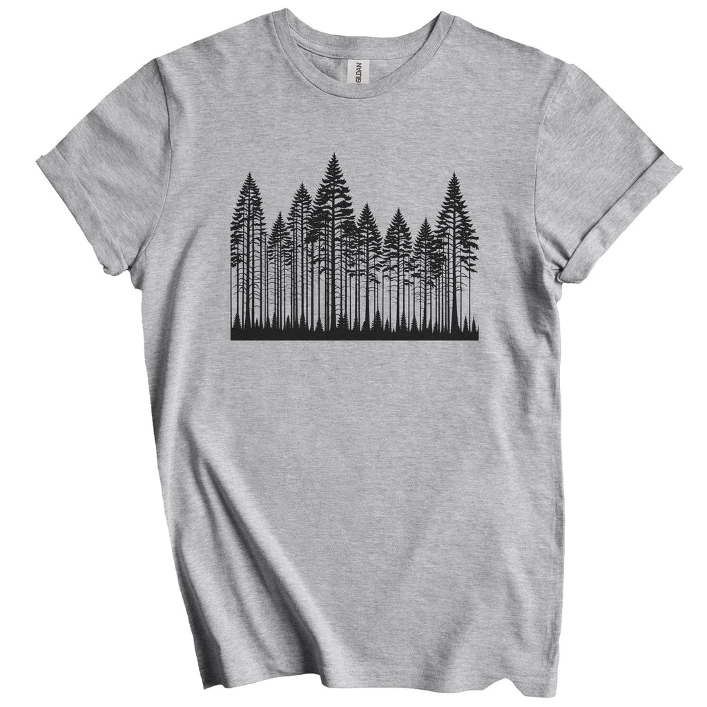 Evergreen Forest Tall Trees Camping Nature Lover T-Shirt - Minimalist Shirt