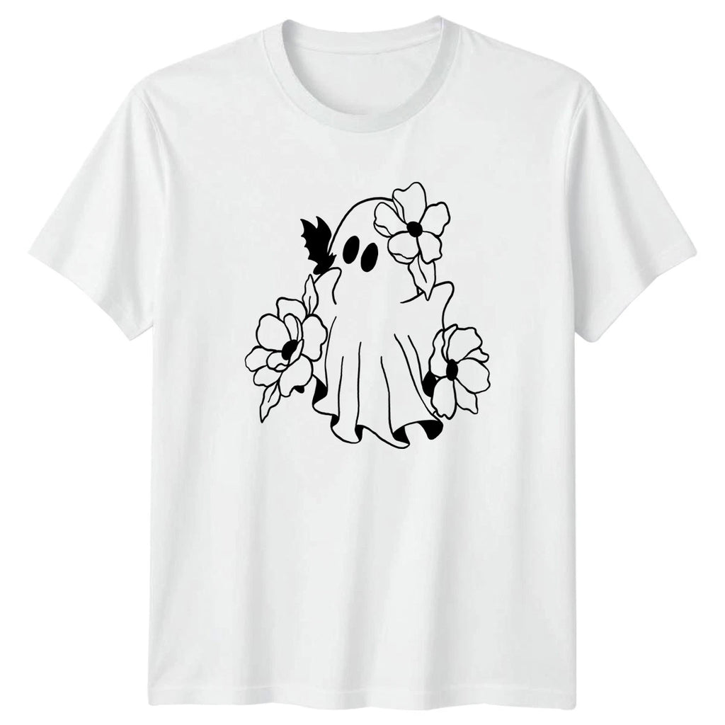 Spooky Cute Floral Ghost Bat T-Shirt Floral Ghost Halloween Gift For Him And Her