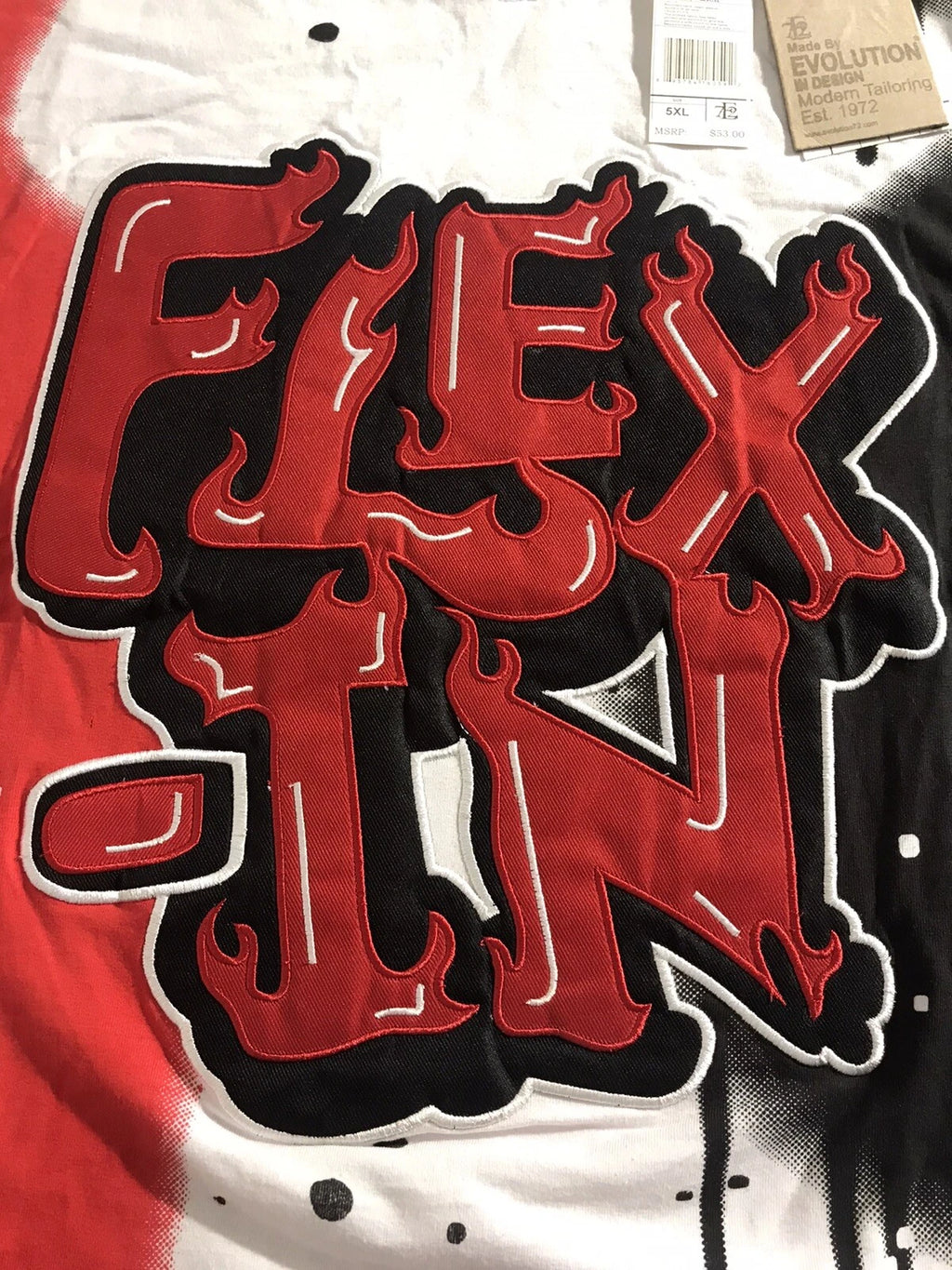 Men's Evolution In Design Modern Fit Red/Black Flex-in T Shirt Size 5XL NEW