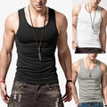 Fashionable Men's Muscle Sleeveless Vest for Gym Workout (White/Black/Gray)