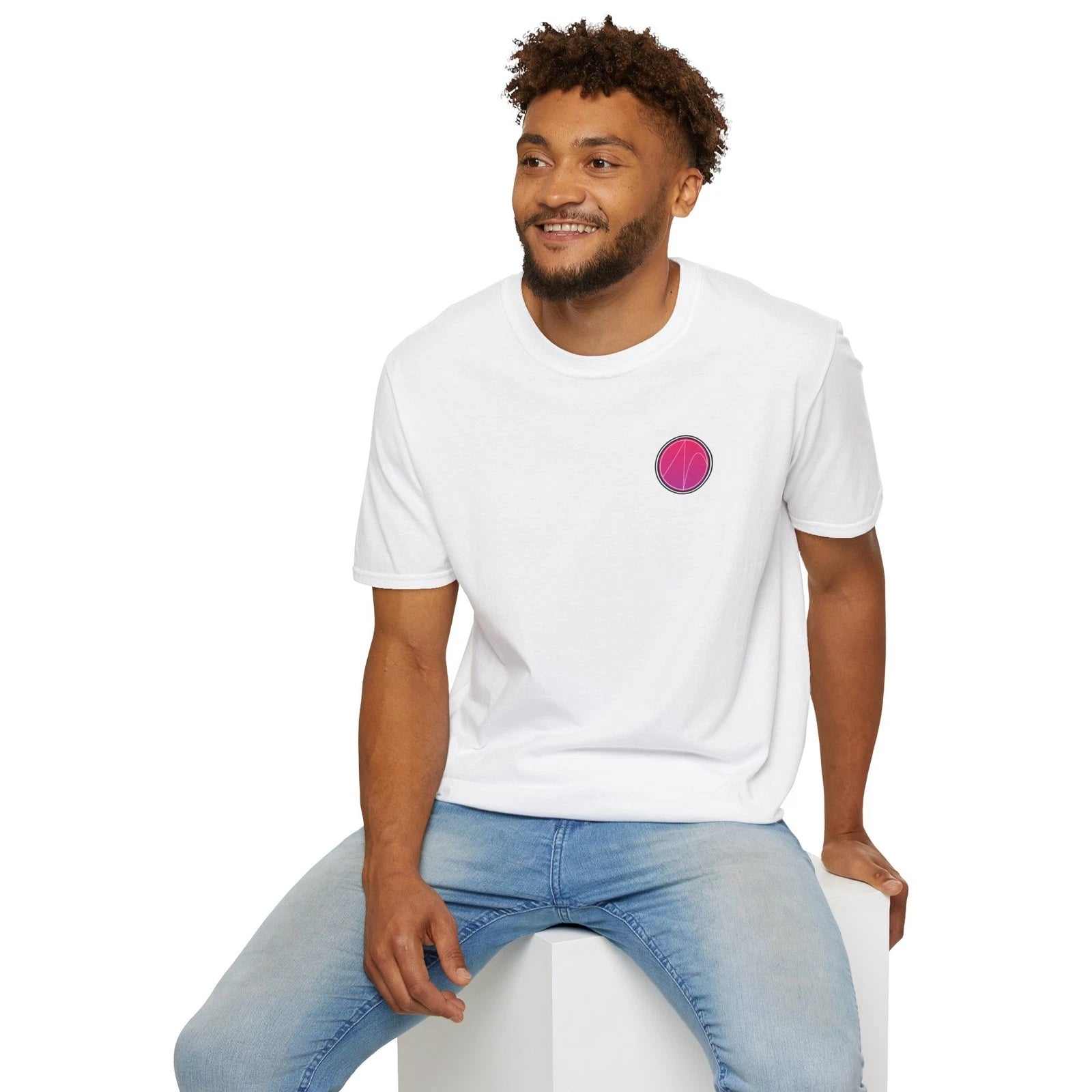 Minimalist Pink Gradient Logo T-Shirt