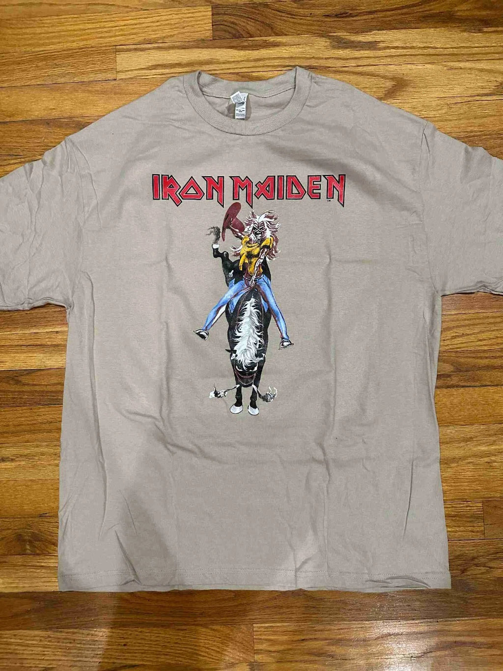 Iron Maiden The Beast Tames Texas 1982 Beige Small to 2XLarge.