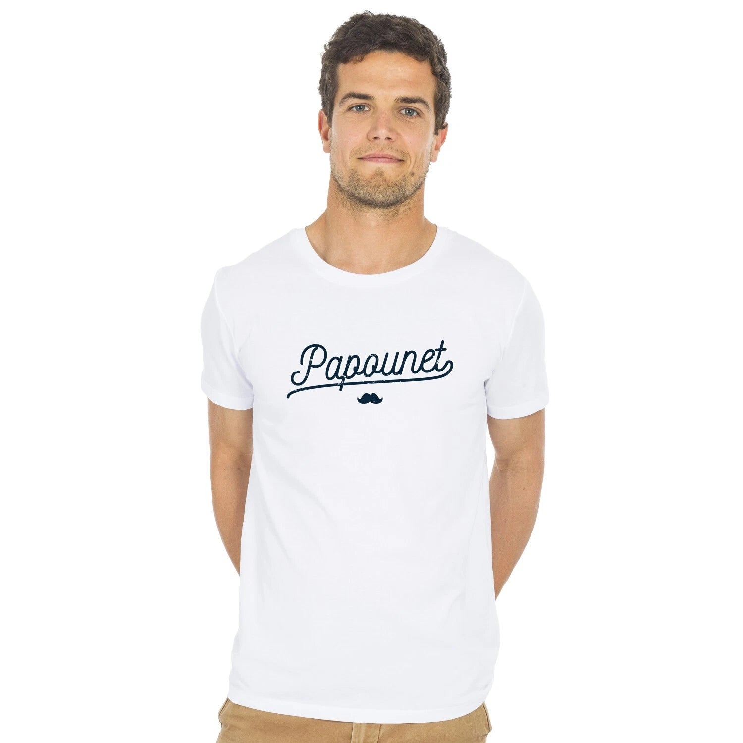Men's Short Sleeve T-Shirt White, PAPOUNET