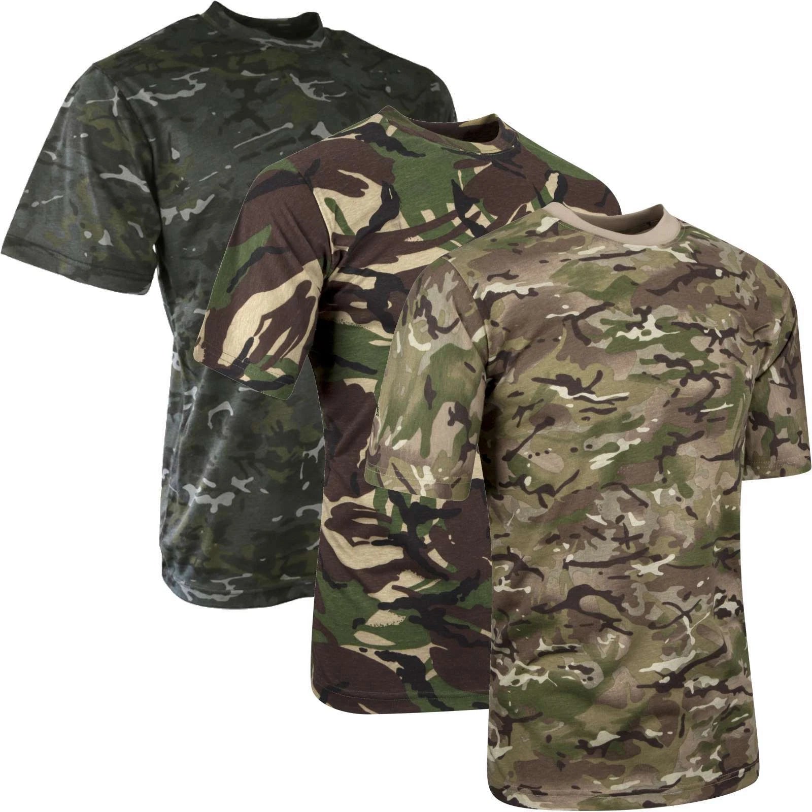 Mens Short Sleeved T-Shirt BTP DPM Camouflage Polycotton Military Cadet Army