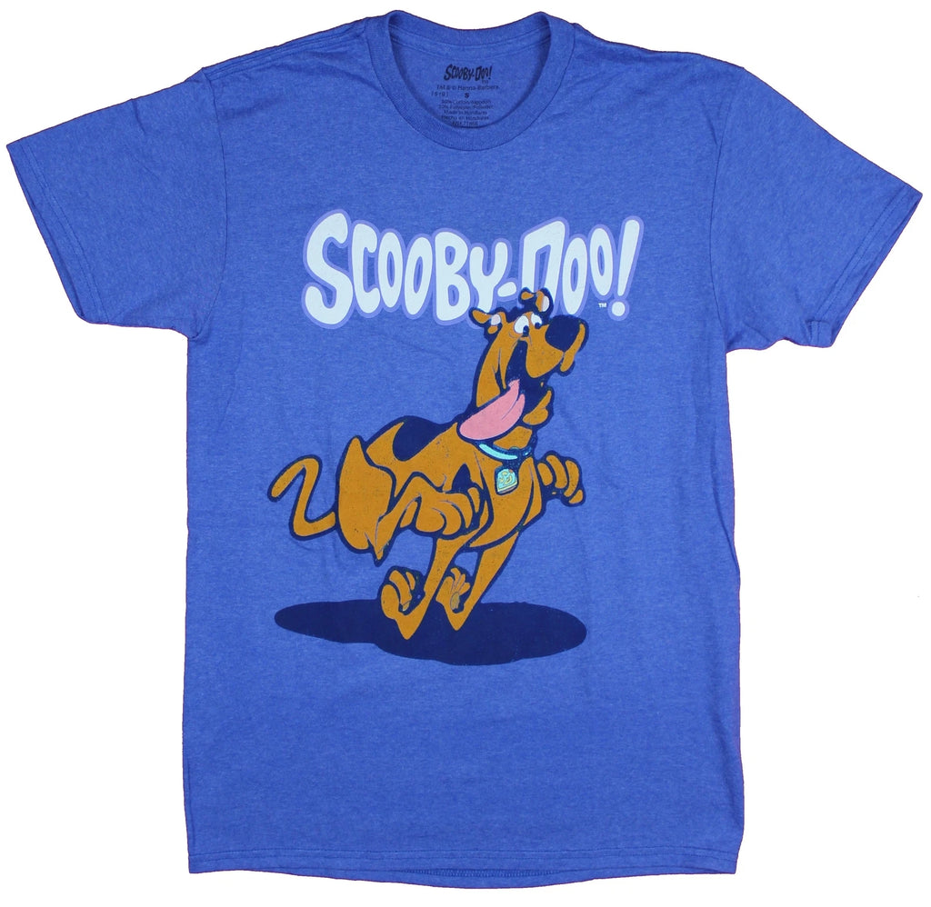 Scooby Doo Adult New T-Shirt  - Scooby Running With Tongue Out Pic