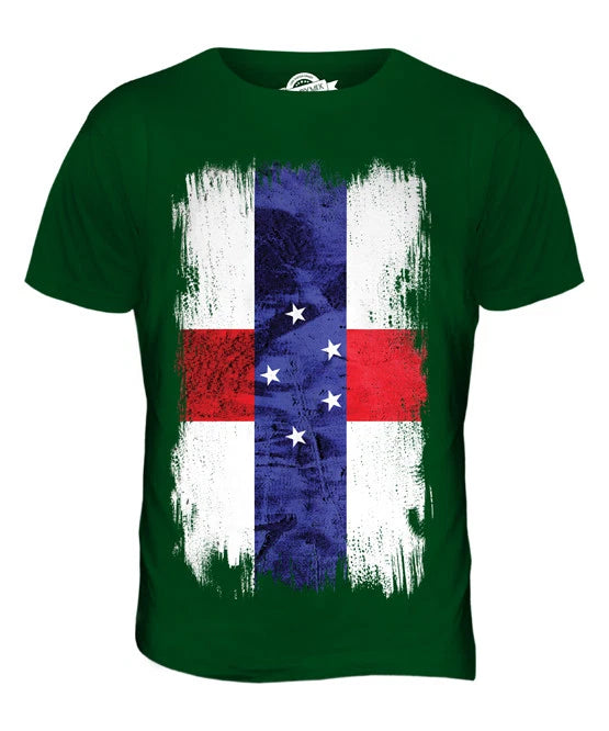 DUTCH ANTILLES GRUNGE FLAG MENS T SHIRT TEE SHIRT XS S M L XL 2XL