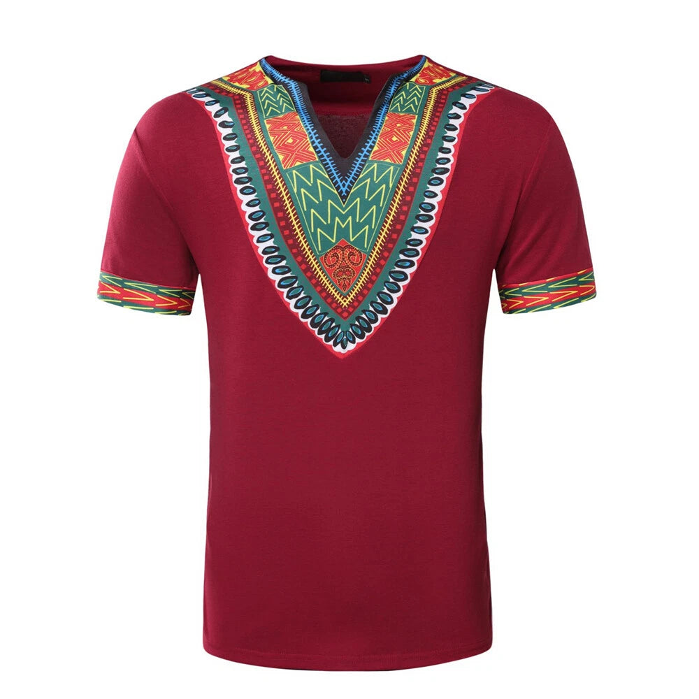 Men's Short Sleeve Fashion T-Shirt Classic Casual Slim V-neck Shirts