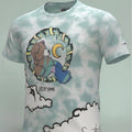 BKYS Lazy Days T-Shirt Unisex Adults L Blue Tie Dye Bear Moon Money Clouds